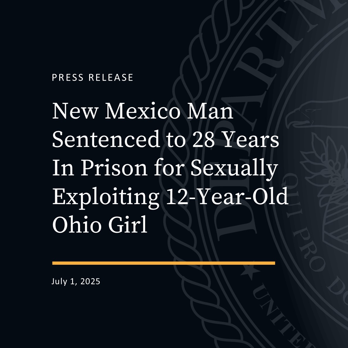 NDOHnews's tweet image. A 12-year-old girl in Ohio was sexually exploited by an Albuquerque man she met online.
Read more: justice.gov/usao-ndoh/pr/n…
@FBICleveland
@FBIAlbuquerque
@FBIDallas
@FBIChicago
@FBILittleRock
