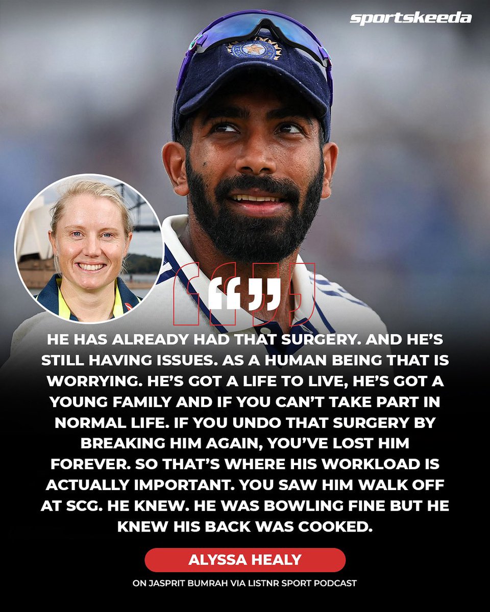 Alyssa Healy speaks from the heart on why Jasprit Bumrah’s fitness must come first. 🙌🏼

#ENGvIND #TestCricket #JaspritBumrah #Sportskeeda