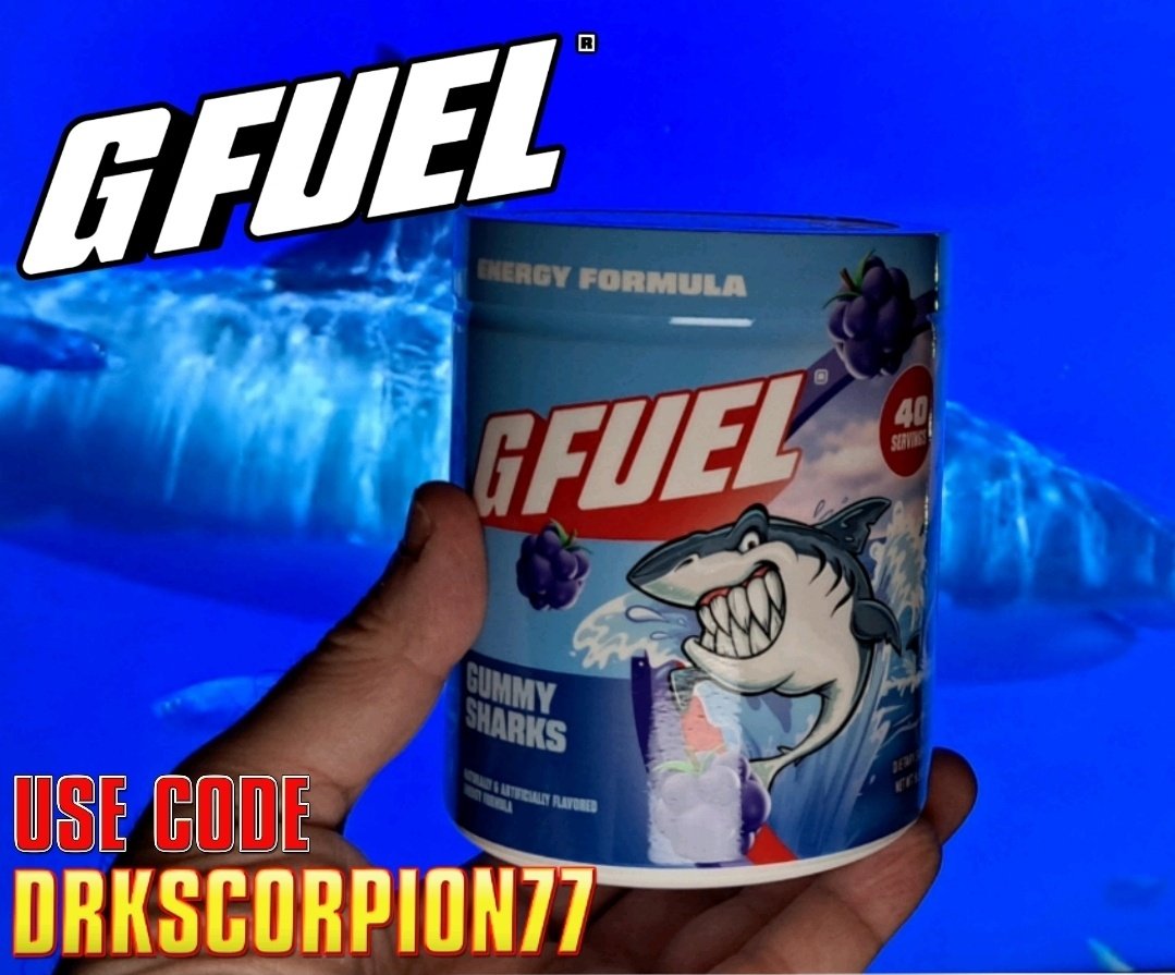 Drkscorpion77's tweet image. Shark week is swimming your way so gear up and grab yourself a tub of @GFuelEnergy's Gummy Sharks! It's definitely safe to go back into the waters again! 🦈🌊
Take a bite out with some jawsome savings with code DRKSCORPION77 at checkout!
#GFUEL #GSQUAD
gfuel.com/DRKSCORPION77