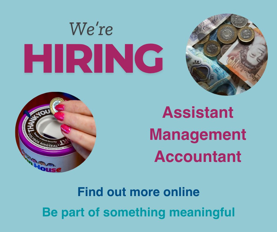 We’re hiring! We're looking for an Assistant Management Accountant to join our finance team in Blackpool.
💷 £28–33k FTE
🕒 Circa 30 hrs/week
📅 12-month FTC (potential to go perm)
Apply by 15 July 
🔗 bit.ly/3I97cIO
#FinanceJobs #BlackpoolJobs #TrinityHospice