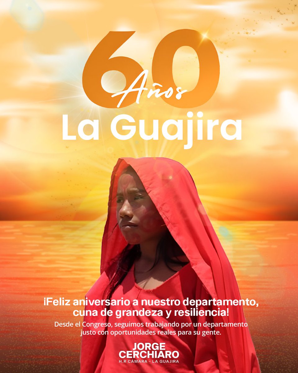 Felices 60 años mi Guajira, no me cansaré de trabajar y hacer equipo por el bienestar de todos los Guajiros.