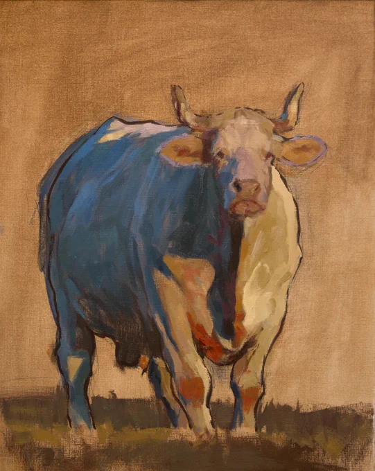 cow oil on paper, available