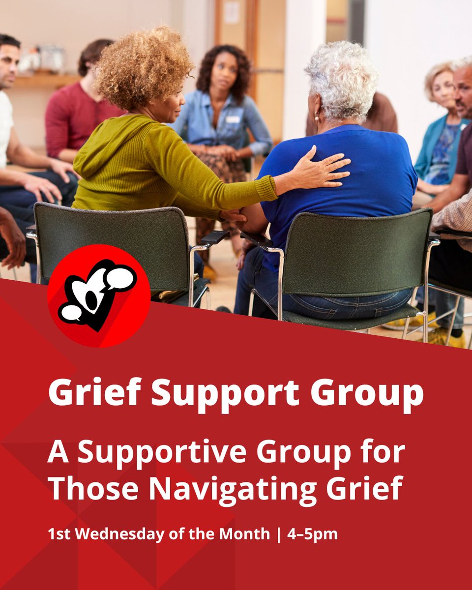 Our Grief Support Group meets at the CommUNITY Wellness Center on the first Wednesday of the month from 4-5pm. Join us tomorrow for a judgment-free space to heal through education and community. You are not alone.