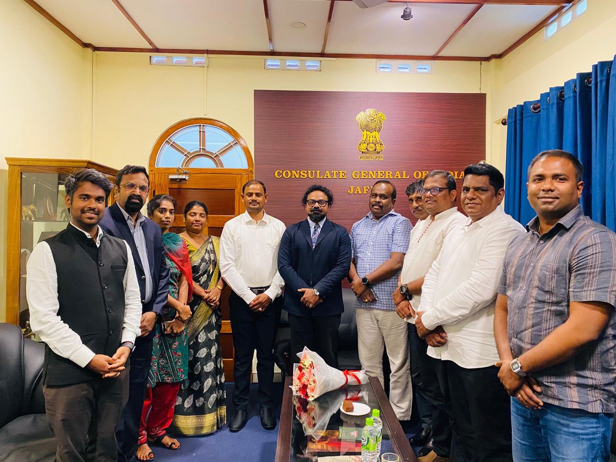 India in Jaffna (@cgjaffna) on Twitter photo Consul General <a href="/saimurali_IFS/">SAI MURALI</a> met Hon’ble MP Selvam Adaikalanathan and newly elected Pradeshiya Sabha representatives from Mannar District.
They appreciated 🇮🇳-supported development initiatives and discussed local priorities including infrastructure, connectivity, tourism & Consul General <a href="/saimurali_IFS/">SAI MURALI</a> met Hon’ble MP Selvam Adaikalanathan and newly elected Pradeshiya Sabha representatives from Mannar District.
They appreciated 🇮🇳-supported development initiatives and discussed local priorities including infrastructure, connectivity, tourism &