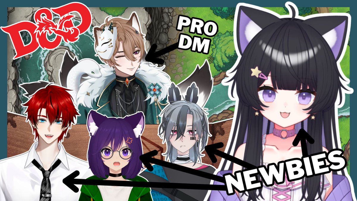 Juno Uzuki 🐱 (@junouzuki) on Twitter photo GOING LIVE!!
TODAY I'M DIVING INTO MY FIRST EVER D&D CAMPAIGN!! 🐉
Join me, <a href="/ArchCeresW/">Arch Ceres</a> , <a href="/Smoll_Nez/">Smoll_Nez 🐾Re-Debut TBA!</a> , and <a href="/Manesan_Satsu/">Manager Satsu</a> in our first time diving into Dungeons and Dragons, tailored by our very experienced DM, <a href="/NobuyukiVolpe/">Nobuyuki Volpe|Fox VTuber 🦊✨</a> !!
Can you guess what character the catto is gonna GOING LIVE!!
TODAY I'M DIVING INTO MY FIRST EVER D&D CAMPAIGN!! 🐉
Join me, <a href="/ArchCeresW/">Arch Ceres</a> , <a href="/Smoll_Nez/">Smoll_Nez 🐾Re-Debut TBA!</a> , and <a href="/Manesan_Satsu/">Manager Satsu</a> in our first time diving into Dungeons and Dragons, tailored by our very experienced DM, <a href="/NobuyukiVolpe/">Nobuyuki Volpe|Fox VTuber 🦊✨</a> !!
Can you guess what character the catto is gonna
