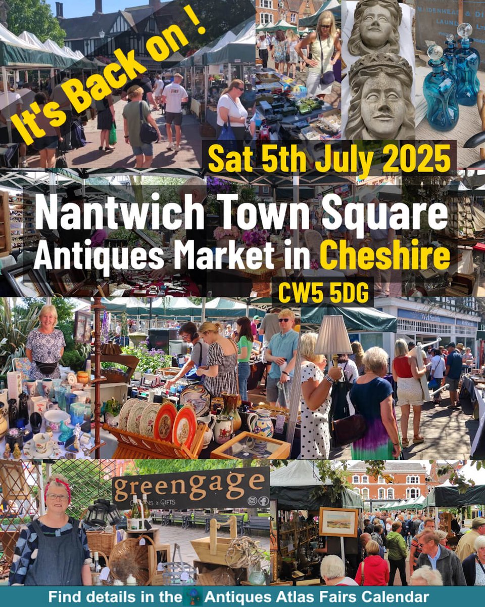 Antiques Atlas (@antiques_atlas) on Twitter photo Nantwich Town Square Antiques Market
Next fair: Saturday 5th July, 2025 antiques-atlas.com/antique_fair/n… All details on the link <a href="/VandAfairs/">V and A Fairs</a>
#antiquefair #vintagefair #antiquesfair #antiquemarket #antiques #collectorsfair Nantwich Town Square Antiques Market
Next fair: Saturday 5th July, 2025 antiques-atlas.com/antique_fair/n… All details on the link <a href="/VandAfairs/">V and A Fairs</a>
#antiquefair #vintagefair #antiquesfair #antiquemarket #antiques #collectorsfair