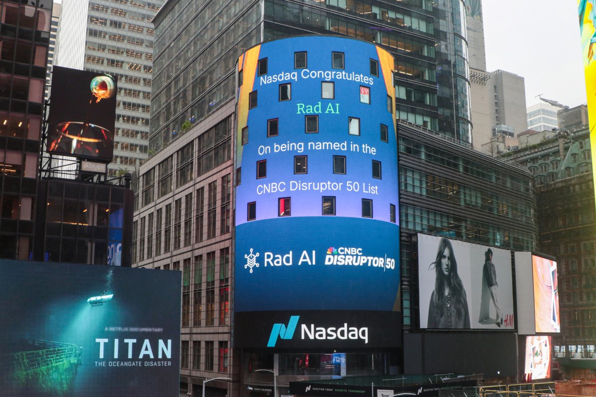 radai's tweet image. NYC Financial District and Times Square in one day? ✅
Rad AI is honored to be featured on the Nasdaq Tower once again, and now inside the NYSE.
A surreal moment, and a reminder that radiology innovation isn’t just necessary. It deserves the spotlight.
hubs.la/Q03vl0bJ0