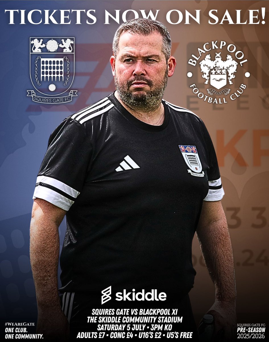 🍊 𝐁𝐥𝐚𝐜𝐤𝐩𝐨𝐨𝐥 𝐓𝐢𝐜𝐤𝐞𝐭𝐬 𝐍𝐨𝐰 𝐨𝐧 𝐒𝐚𝐥𝐞!

🤩 We are delighted to confirm that tickets for Saturday’s friendly against a <a href="/BlackpoolFC/">Blackpool FC</a> XI are now available to purchase online via Skiddle!👇

🎫 skiddle.com/whats-on/Black…

👊 Let’s pack out The @Skiddle Community