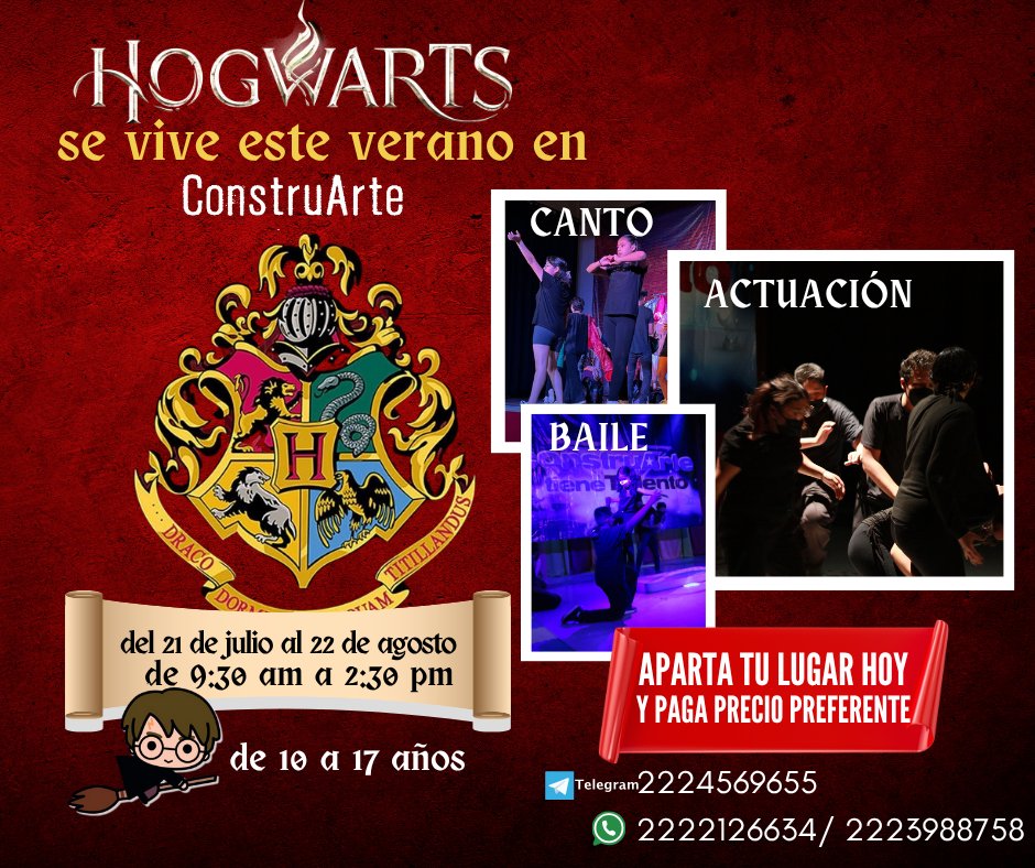 🎭 ¿Buscas un verano útil para tu hijo?

En ConstruArte vivirán una experiencia tipo Hogwarts mientras:
✅ Pierden la pena
✅ Ganan seguridad
✅ Desarrollan talento
🎤Canto 🎬Actuación 💃Baile
📅 21 jul - 22 ago | 9:30 a 2:30
📍 Citlaltépetl 15, La Paz
📲 2222126634
 #Verano2025