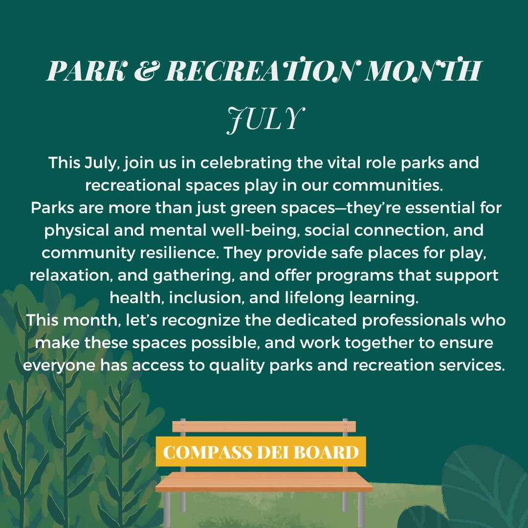 A message from Compass's DEI Board about Park &amp; Recreation Month: