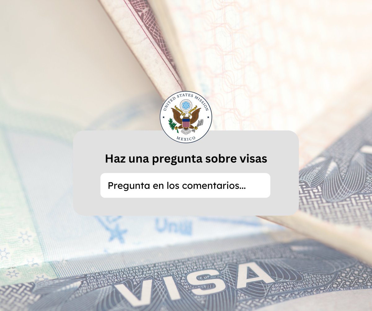 USEmbassyMEX's tweet image. 💬 ¿Dudas o mitos sobre las visas? ¡Conversemos!
¿Alguna vez escuchaste algo sobre las visas a EE.UU. y pensaste: “¿Eso será cierto?”
📝 Escribe en los comentarios los mitos o preguntas que tengas sobre el proceso de visa.
👍 Vamos a responder las que tengan más reacciones o que…