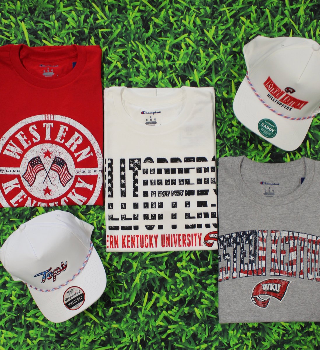 Come in and shop red, white, &amp; WKU gear for this weekend! 🇺🇸
alumnihall.com/western-kentuc…