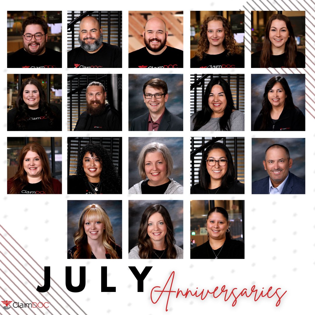 Flying high in July! Grateful for our team members who are celebrating another year at ClaimDOC!
