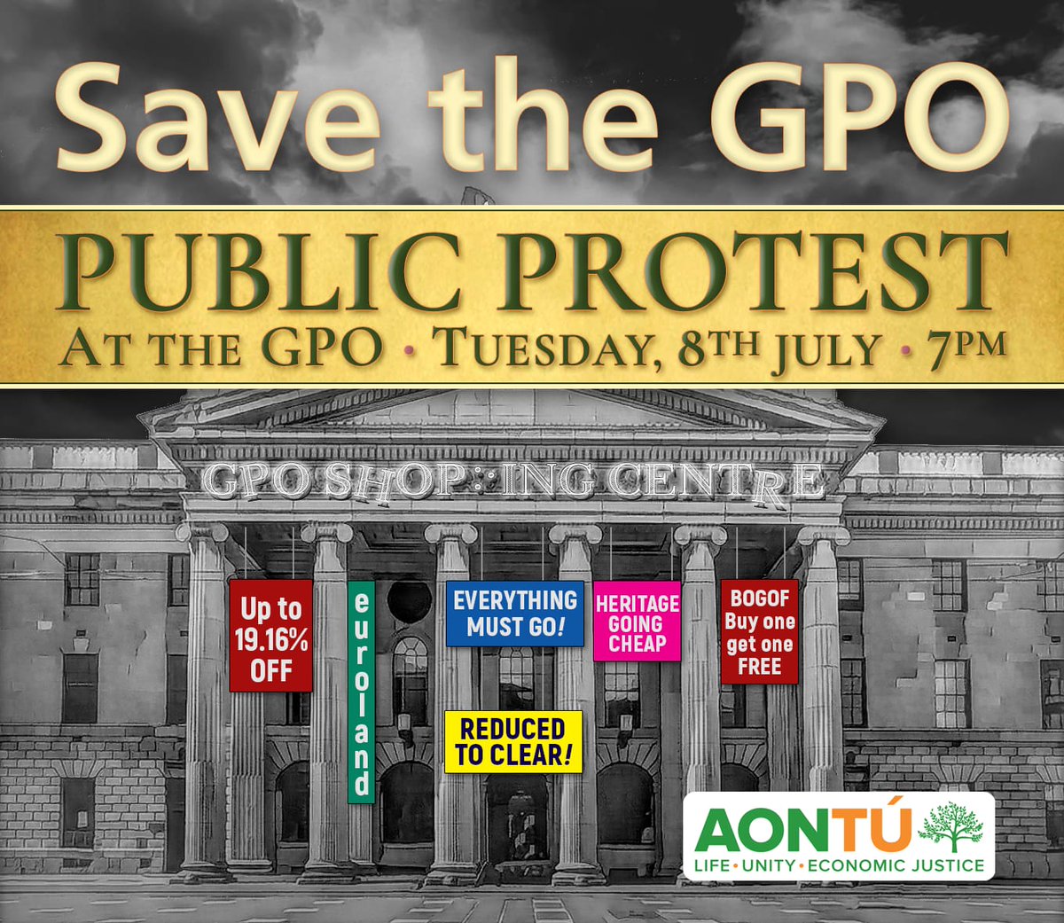 Important date for your diary.

Stop the government selling the birth place of the Irish Nation. 

This protest is open to all.