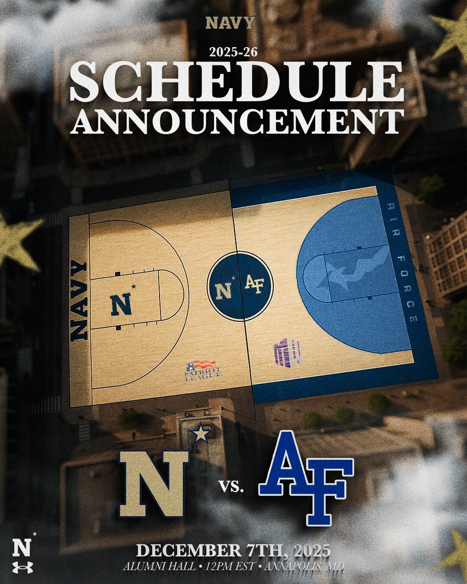 NavyBasketball's tweet image. 🏀 Schedule Announcement🏀
A Rivalry Renewed!
Dec. 7th @ Alumni Hall
@NavyBasketball / @AF_MBB
#GoNavy // #ExpectToWin