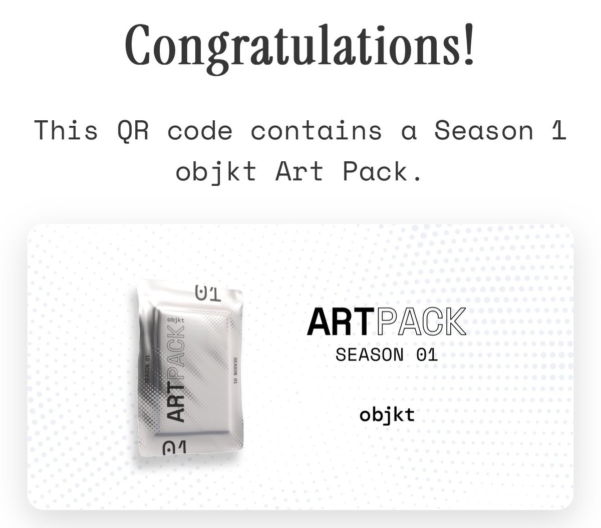 When <a href="/tinochchan/">𝚃𝙲 💫</a> does something I follow haha. Big thanks to T and the <a href="/objktcom/">objkt.com</a> team for the Art Pack💞