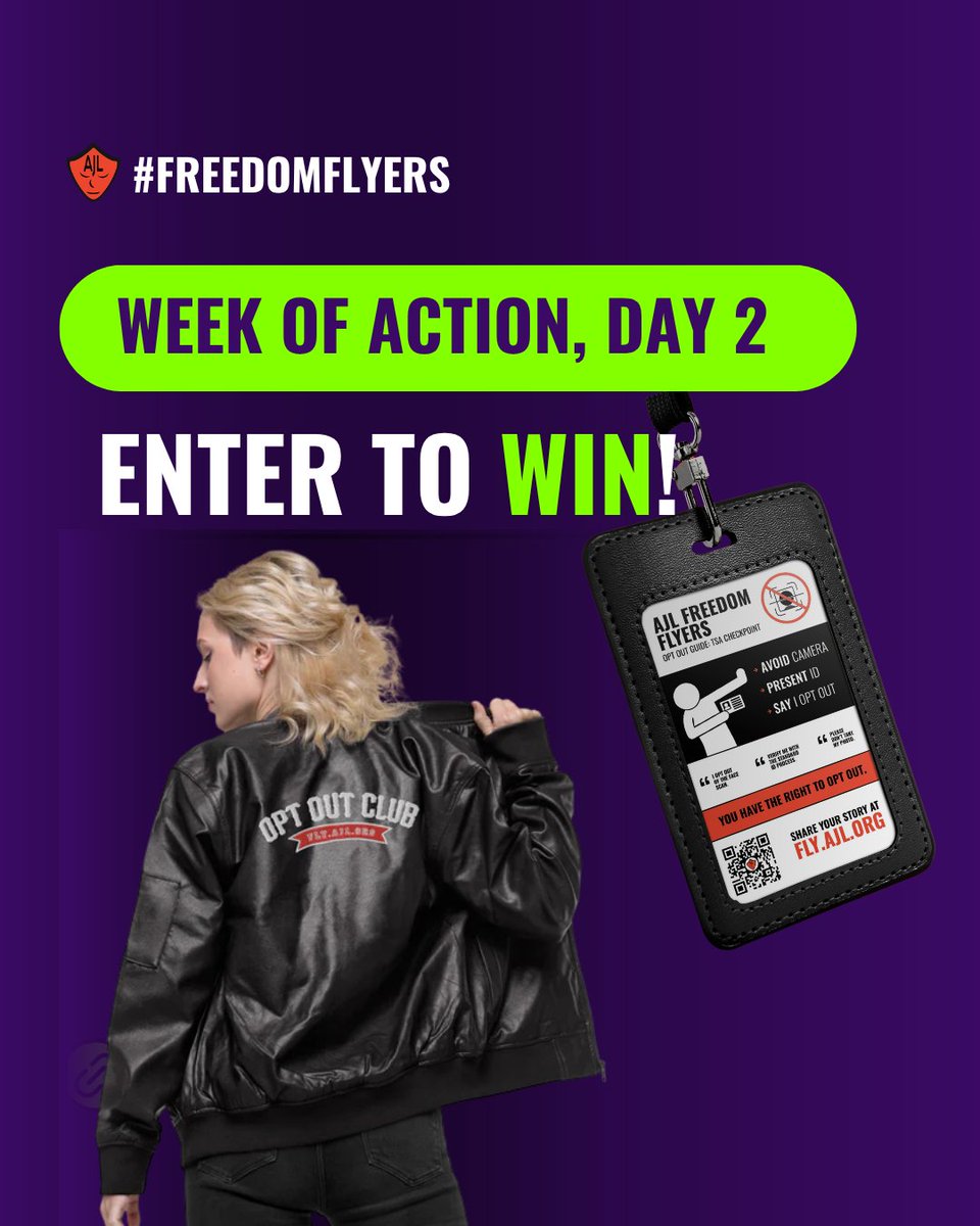 AJLUnited's tweet image. ✈️ #OptOutClub assemble! This Independence Day, let's spread the word that airport face scans are NOT mandatory! 🇺🇸
🗓️ It’s Travel Buddy Tuesday – part of our Week of Action as we raise awareness and get ready for a BIG #FreedomFlyers✈️ announcement coming this Friday.
🎁…