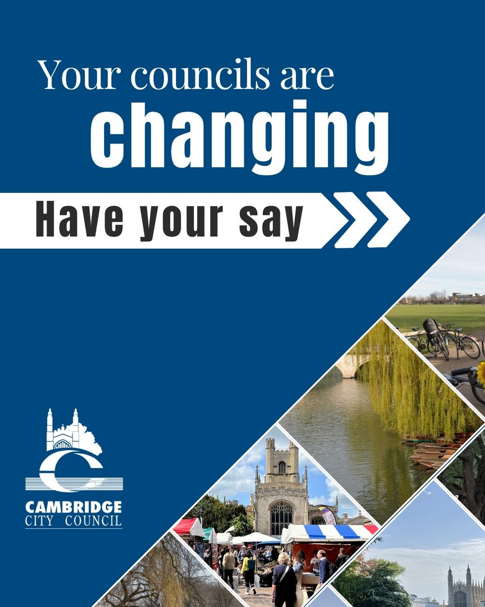 🗣️ We want your views on the future of local government in Cambridgeshire and Peterborough

🤝 From April 2028, residents will access all services through a unitary council

👉 Take the survey to help inform the new structures: orlo.uk/4vWLZ