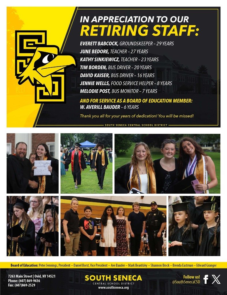 It's been over a week since the Class of 2025's graduation, but we are still celebrating them!

Here is our annual Graduation Newsletter!

southseneca.org/article/2294012