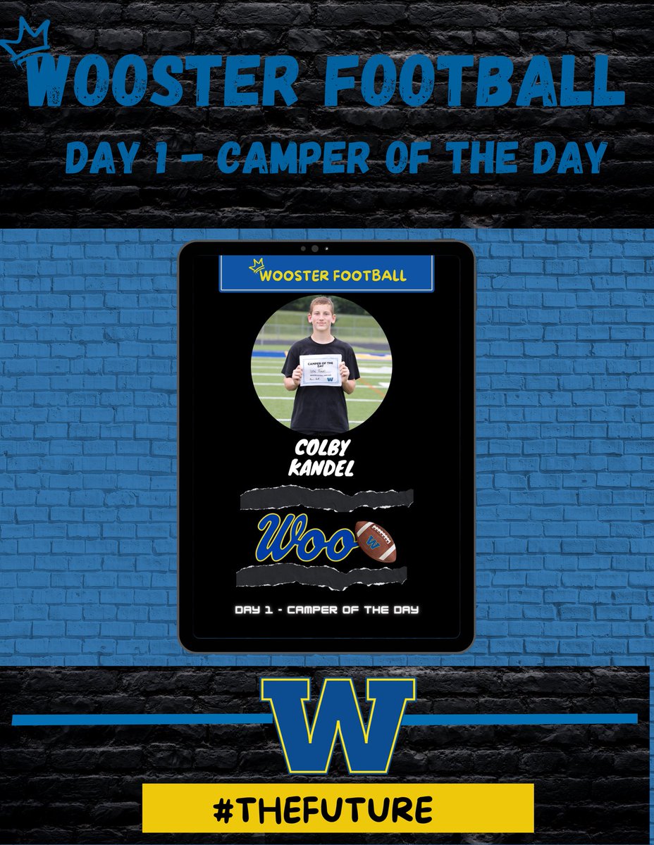 woogeneralsfb's tweet image. Day 1 - Campers Of The Day (6/30)
⚔️ Kaiidon Piurowski
⚔️Colby Kandel
⚔️Seton Holmes
These 3 did an outstanding job of showing tremendous effort, attitude, and the ability to follow directions.
#TheFuture #bleedthisBLUE #WooFootball
