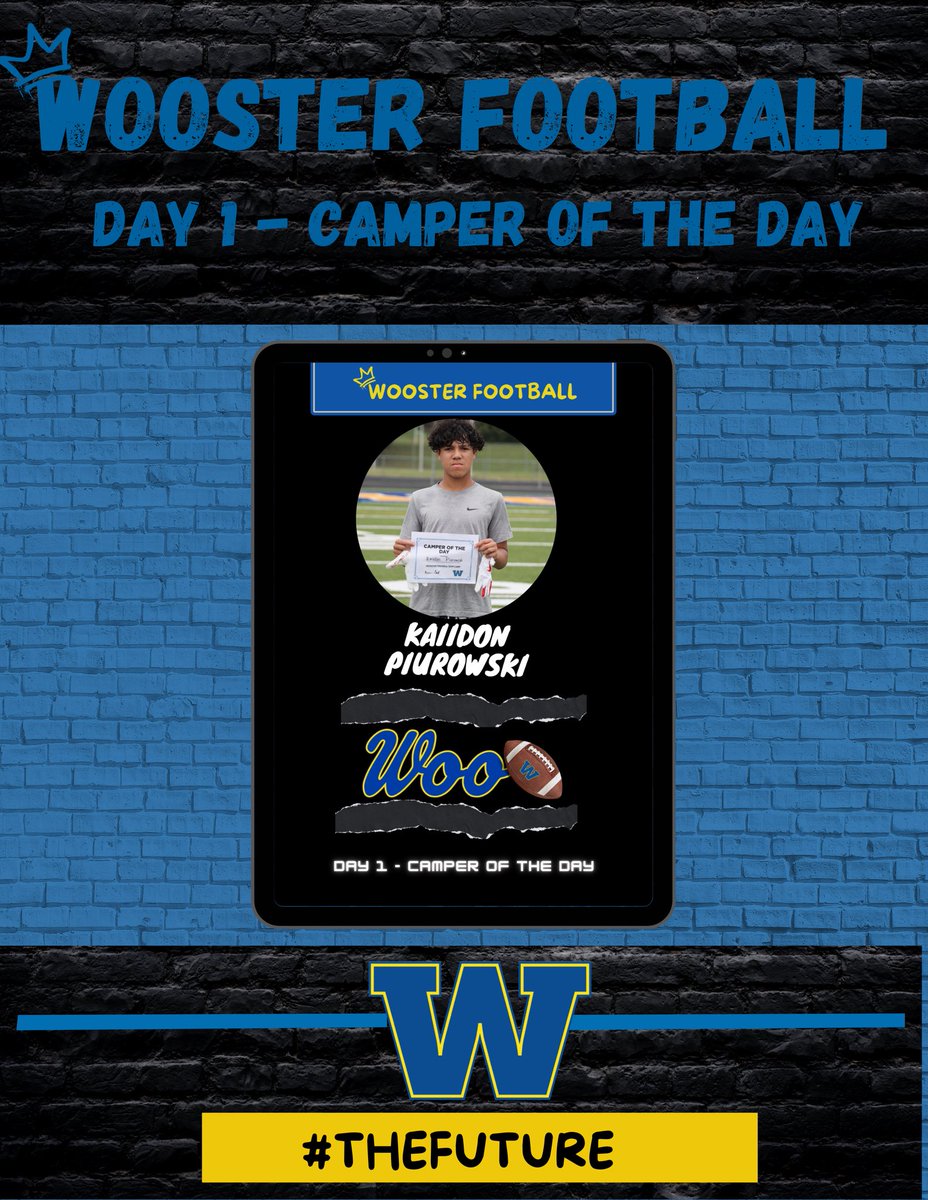 woogeneralsfb's tweet image. Day 1 - Campers Of The Day (6/30)
⚔️ Kaiidon Piurowski
⚔️Colby Kandel
⚔️Seton Holmes
These 3 did an outstanding job of showing tremendous effort, attitude, and the ability to follow directions.
#TheFuture #bleedthisBLUE #WooFootball