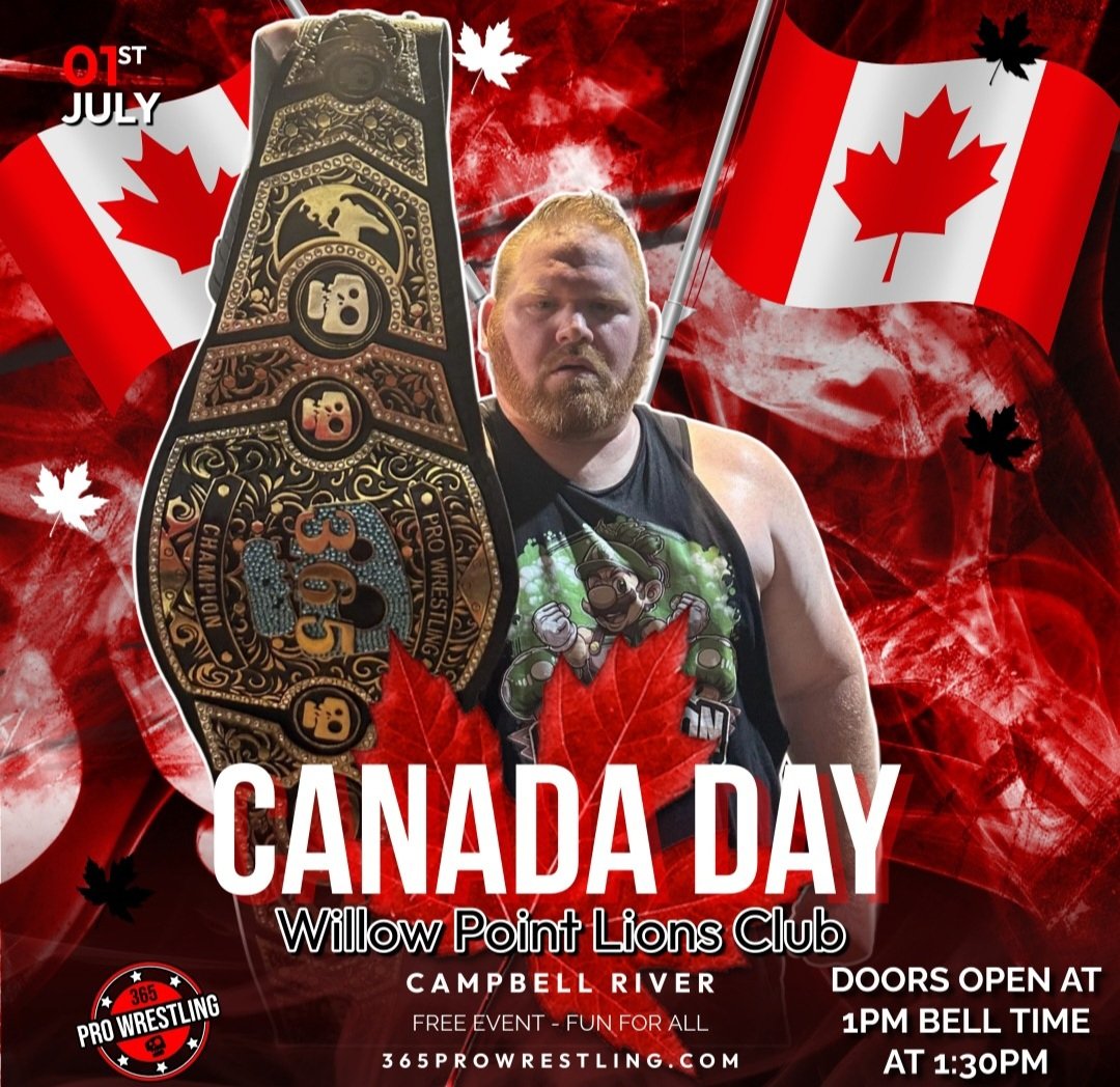 ProWrestlingHub (@prowrestlehub) on Twitter photo Superkick you way into Canada Day π¨π¦
FREE wrestling performances as part of Provincial celebrations
<a href="/365pw/">365 Pro Wrestling</a>
π Willow Point Hall, Campbell River
π 1:30 pm
THRASH WRESTLING
π Maggs Park, Logan Lake
π 3pm - 6pm
#canadadayπ¨π¦ #SupportIndyWrestling #prowrestling Superkick you way into Canada Day π¨π¦
FREE wrestling performances as part of Provincial celebrations
<a href="/365pw/">365 Pro Wrestling</a>
π Willow Point Hall, Campbell River
π 1:30 pm
THRASH WRESTLING
π Maggs Park, Logan Lake
π 3pm - 6pm
#canadadayπ¨π¦ #SupportIndyWrestling #prowrestling