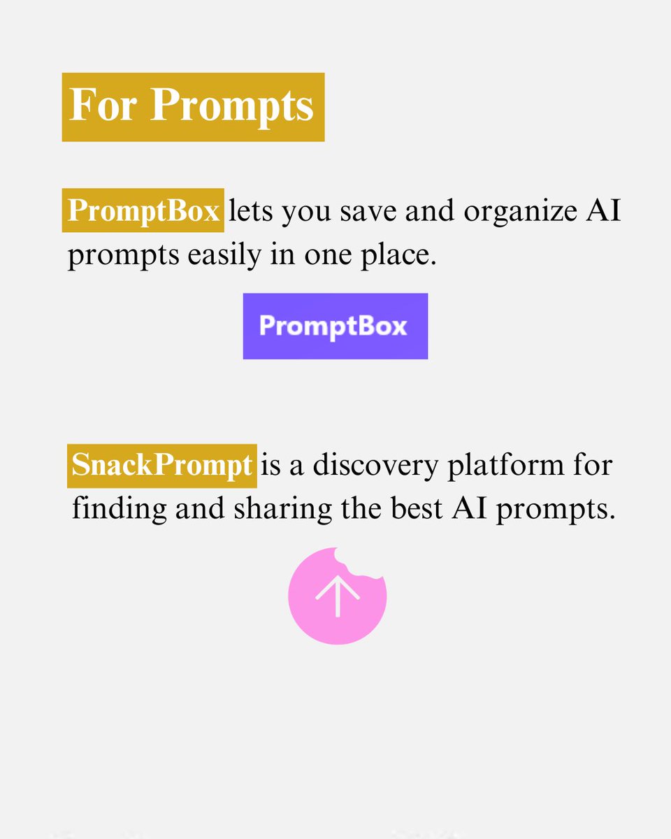 taranggosalia's tweet image. 8 AI tools that should be on your fingertips 👇
These aren’t just tools - they’re time-savers, creativity boosters, and productivity hacks rolled into one.
Which one’s your fave?
#AItools #CreatorStack #WorkSmarter #TarangRecommends #AITips #ProductivityTools #BuildWithAI