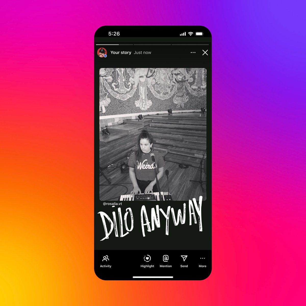 instagram's tweet image. We made @rosalia’s handwriting into a font 📝!

Try it now on your story ❤️‍🔥