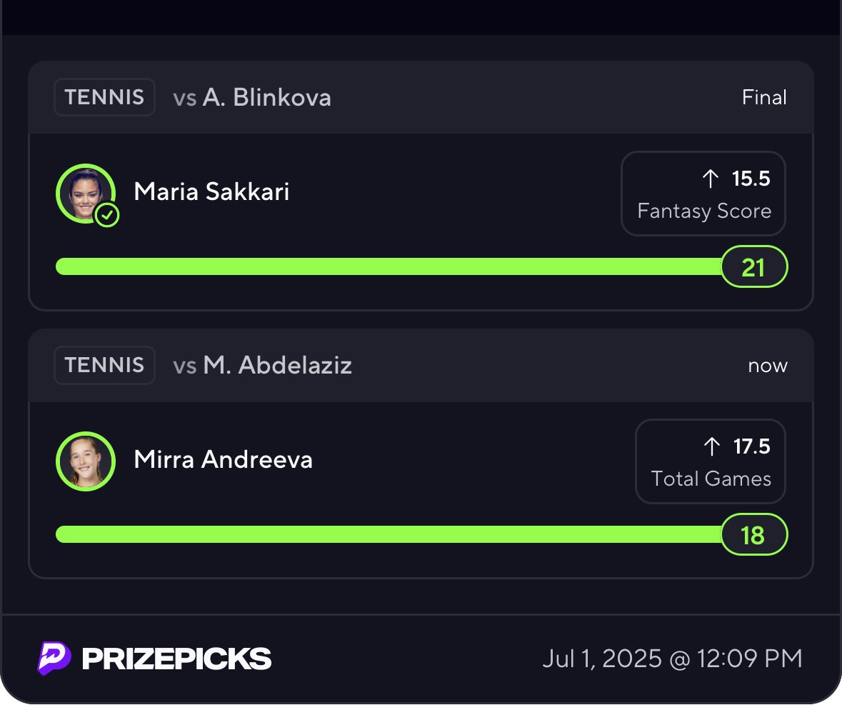 SawyerPicks's tweet photo. July starting exactly how I planned ๐ฅ
We are eating in the Free Cord tap in so u can eat too๐ฏ
#BackToBack #PrizePicks #TennisPicks #DFS #WeCashed #SharpPlays #RunItUp #BankrollBuilder #GreenCheck #WinnersCircle https://t.co/PaBrI2RO0G