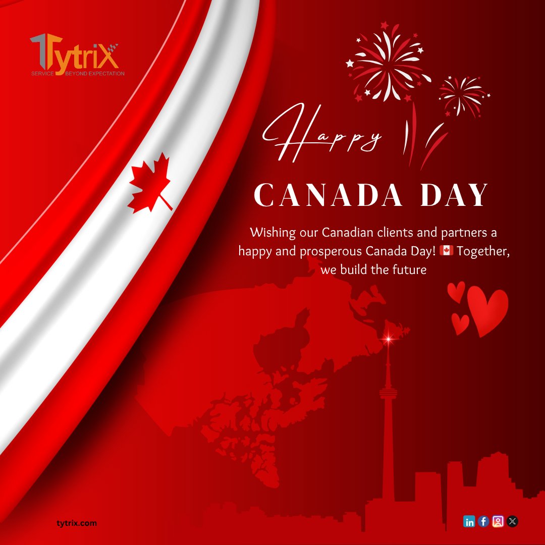 Tytrixinc's tweet image. 🇨🇦 Cheers to Canada Day! 🎊 

Let's keep innovating, thriving, and pushing boundaries together.  #HappyCanadaDay

💡 Read more: tytrix.com/about/

#CanadaDay2025 #CanadianSpirit #FutureForward #CanadianPride #Tytrix