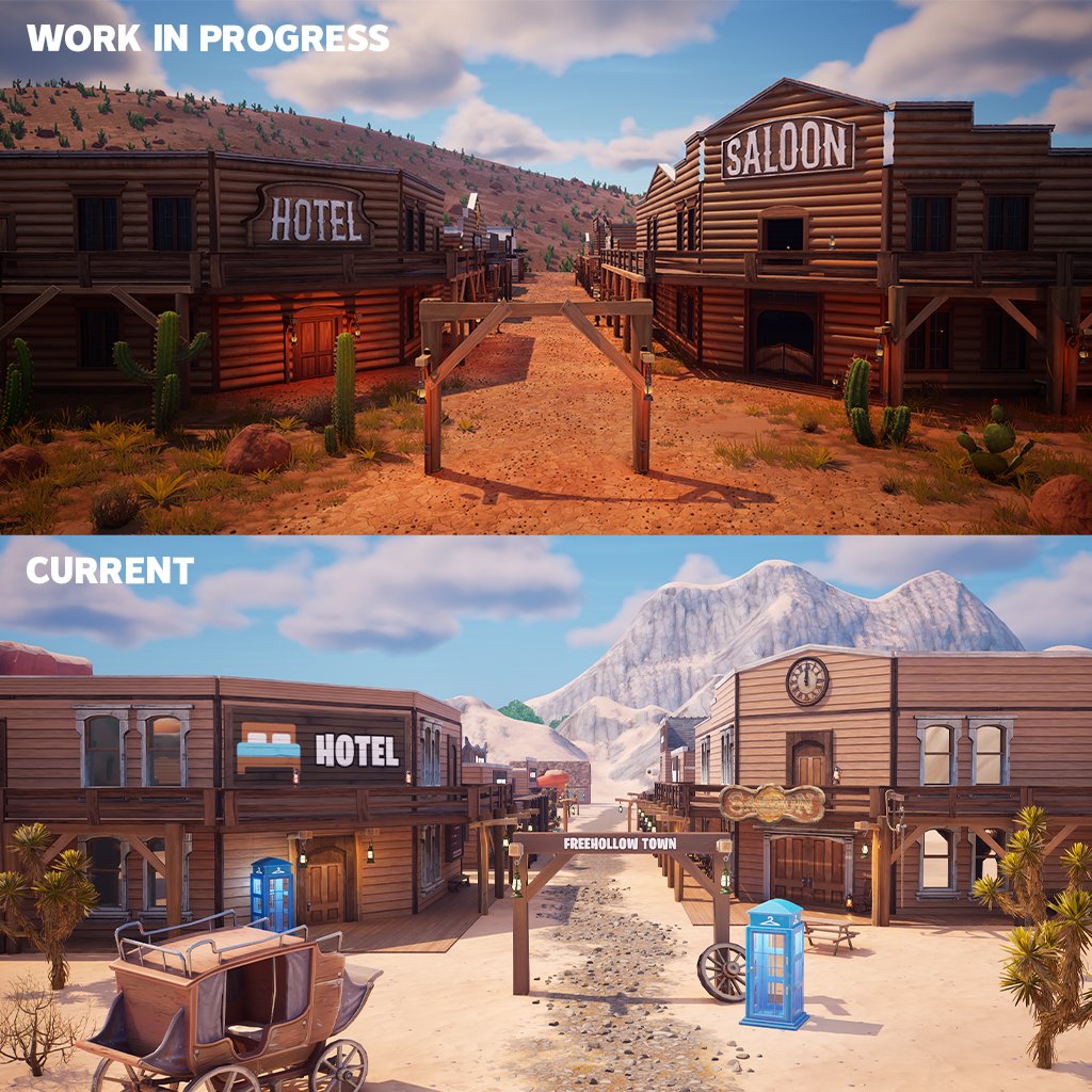 Breakout Games (@breakoutgamesfn) on Twitter photo Our Outlaw's Haven overhaul is slowly coming together! 🤠
By release it'll be entirely custom and one of the biggest worlds in Fortnite, follow our <a href="/OutlawsHavenFN/">Outlaw's Haven</a> account for updates! 🔥 Our Outlaw's Haven overhaul is slowly coming together! 🤠
By release it'll be entirely custom and one of the biggest worlds in Fortnite, follow our <a href="/OutlawsHavenFN/">Outlaw's Haven</a> account for updates! 🔥