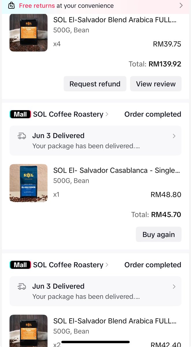 irdinafaqihah's tweet photo. I memang genuine lover Sol coffee beans ni 😭🙏

For first-time buyers, I recommend trying Sol El Salvador ! 100% similar taste to Starbucks Arabica beans 💕 https://t.co/R8psuPmbDA