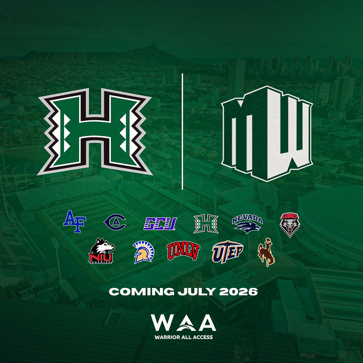 Warrior All Access (@warrioraccess) on Twitter photo Let the countdown begin. One more year and <a href="/HawaiiAthletics/">Hawaii Athletics</a> will become a full member of the <a href="/MountainWest/">Mountain West</a>. #GoBows Let the countdown begin. One more year and <a href="/HawaiiAthletics/">Hawaii Athletics</a> will become a full member of the <a href="/MountainWest/">Mountain West</a>. #GoBows
