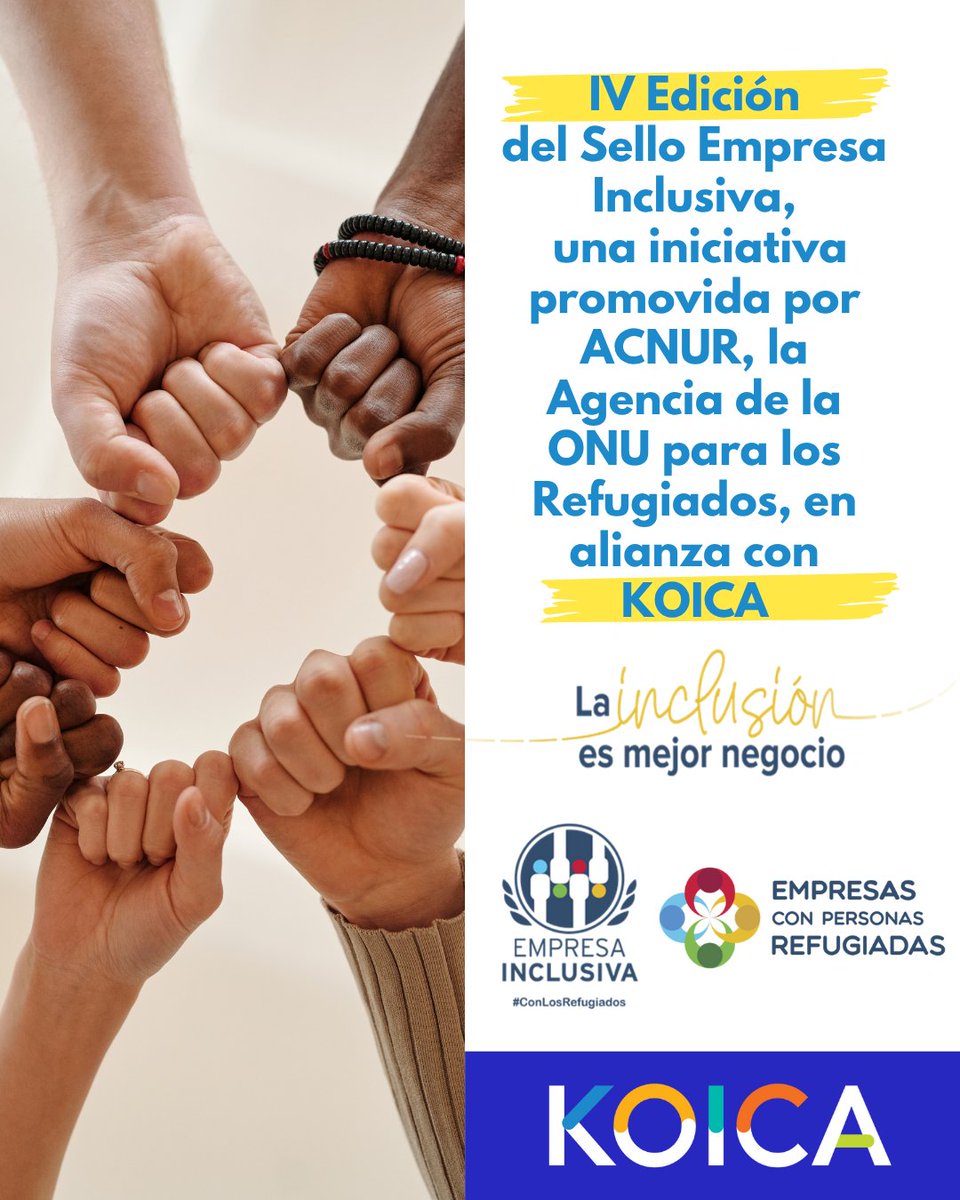 🌟 ¡Ya está abierta la IV Edición del #SelloEmpresaInclusiva! 
Una iniciativa de <a href="/ACNUREcuador/">ACNUR Ecuador</a>  y KOICA que reconoce a empresas que promueven la inclusión laboral, social y económica de personas refugiadas y en movilidad humana.
📄 Consulta la guía y postula antes del 31/07/2025