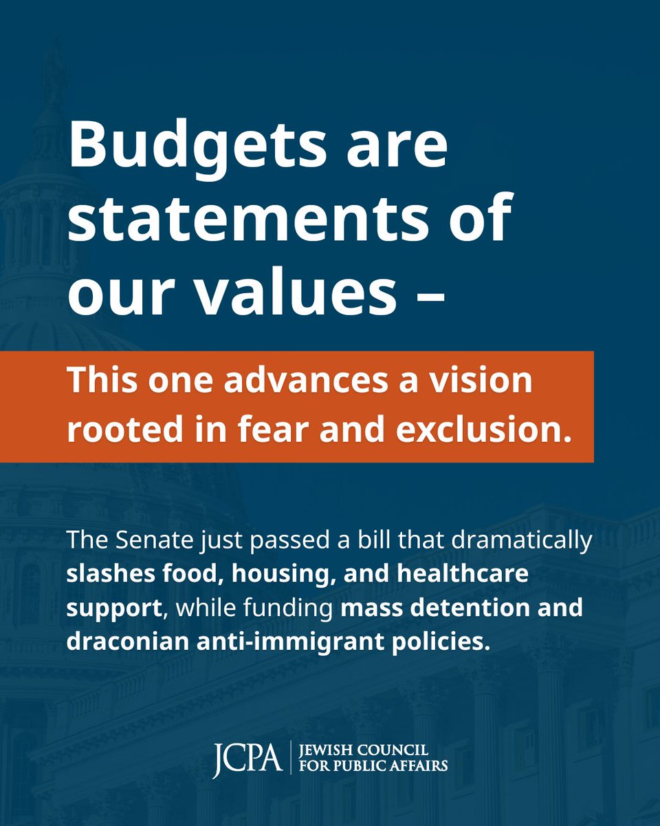 The Senate just passed a bill that dramatically slashes food, housing, and healthcare support, while funding mass detention and draconian anti-immigrant policies.

Democracy is strongest when we protect the vulnerable and uphold human rights. This bill does the opposite.