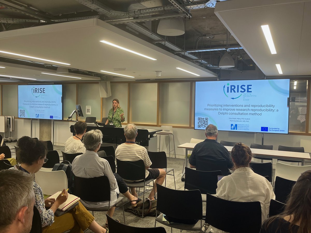 iRISE_EU's tweet image. We also shared results from our Delphi Study prioritising interventions & measures to improve reproducibility.
Next, we'll host focus groups to consult about barriers & facilitators to implementing the prioritised interventions. If you'd like to participate, get in touch!
