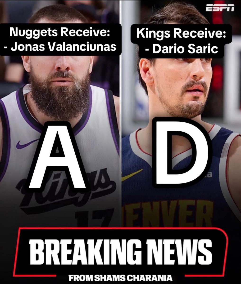 The Sacramento Kings have traded Jonas Valanciunas to the Denver Nuggets for Dario Saric. What are your thoughts on this trade?