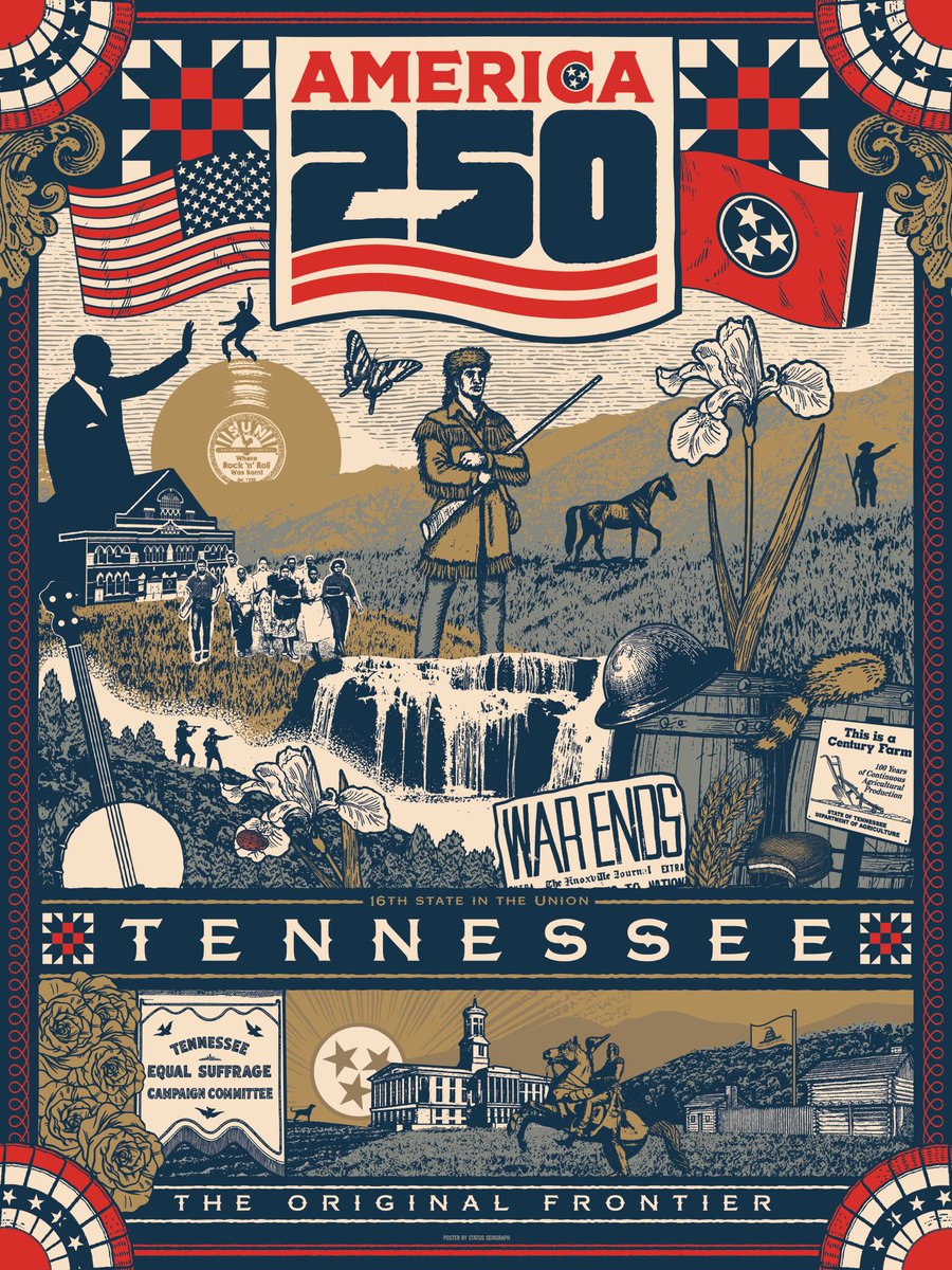 This week marks the beginning TN’s America 250 Celebration.

Throughout the next year, we’ll join Tennesseans across all 95 counties to highlight the iconic people, places &amp; events that define the Volunteer State's contribution to America. 🇺🇸 

Link: tn.gov/governor/news/…
