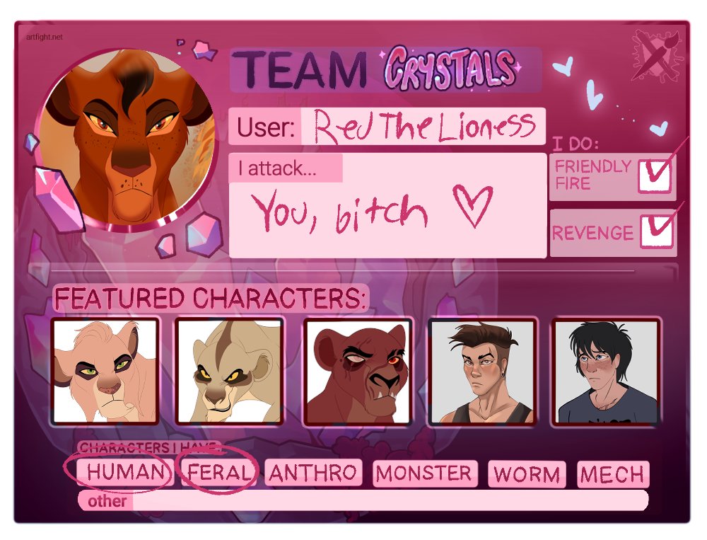 WEEE artfight.net/~RedTheLioness