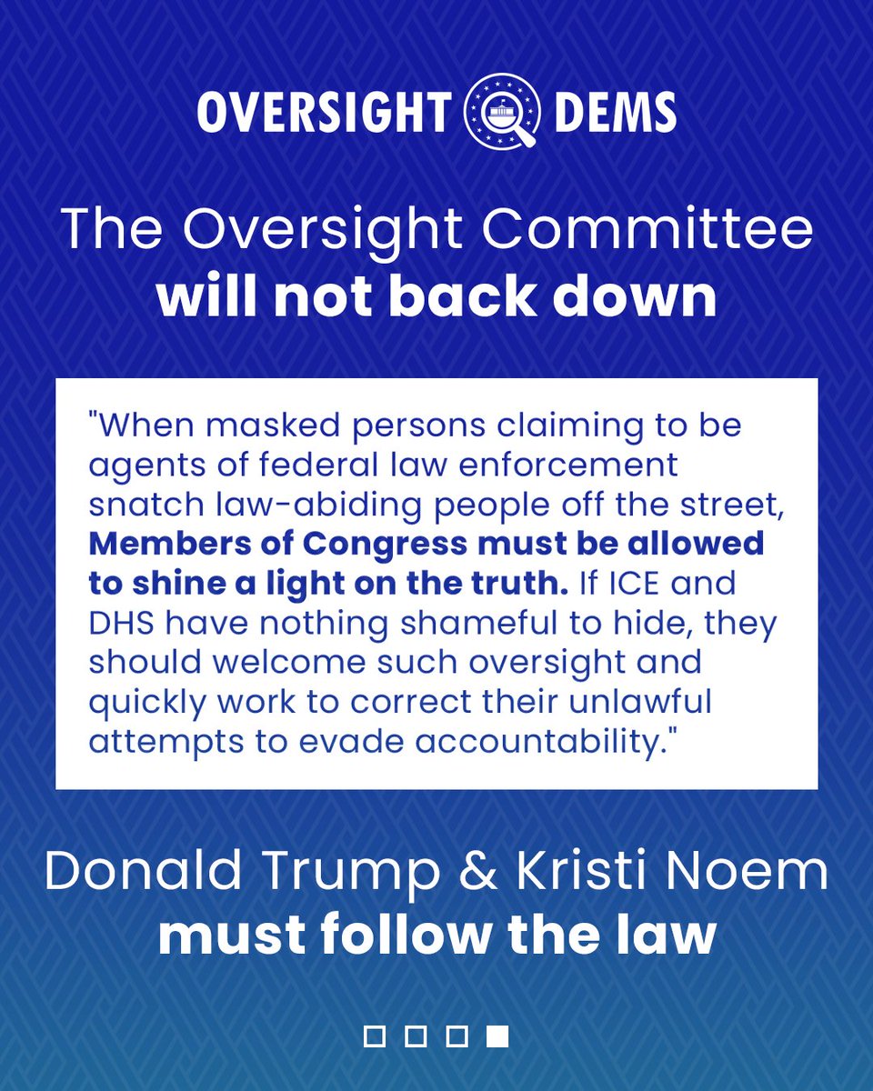 OversightDems's tweet image. ICE is taking people off the street, ripping families apart, &amp;amp; holding them in inhumane conditions. Congress has the right to enter ICE facilities to expose &amp;amp; stop this.

Ranking Member @RepRobertGarcia &amp;amp; Oversight Dems are DEMANDING Kristi Noem stop preventing vital oversight.