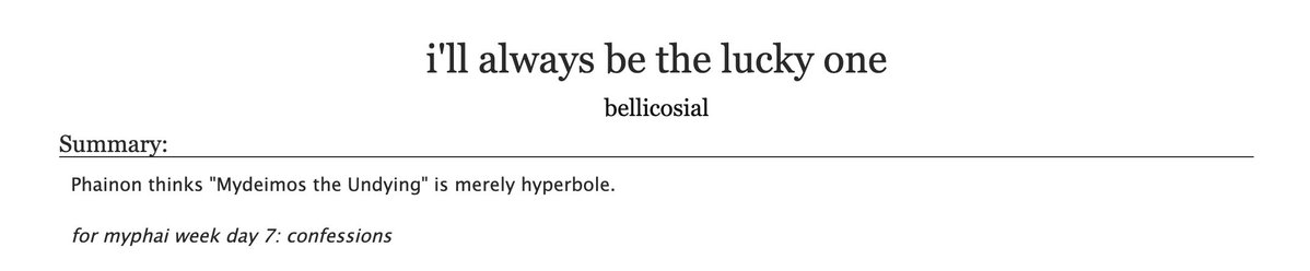 bellicosial's tweet image. &amp;gt; #myphai fic for #myphaiweek2025
&amp;gt; confessions, minor violence, hurt/comfort
&amp;gt; archiveofourown.org/works/66735421