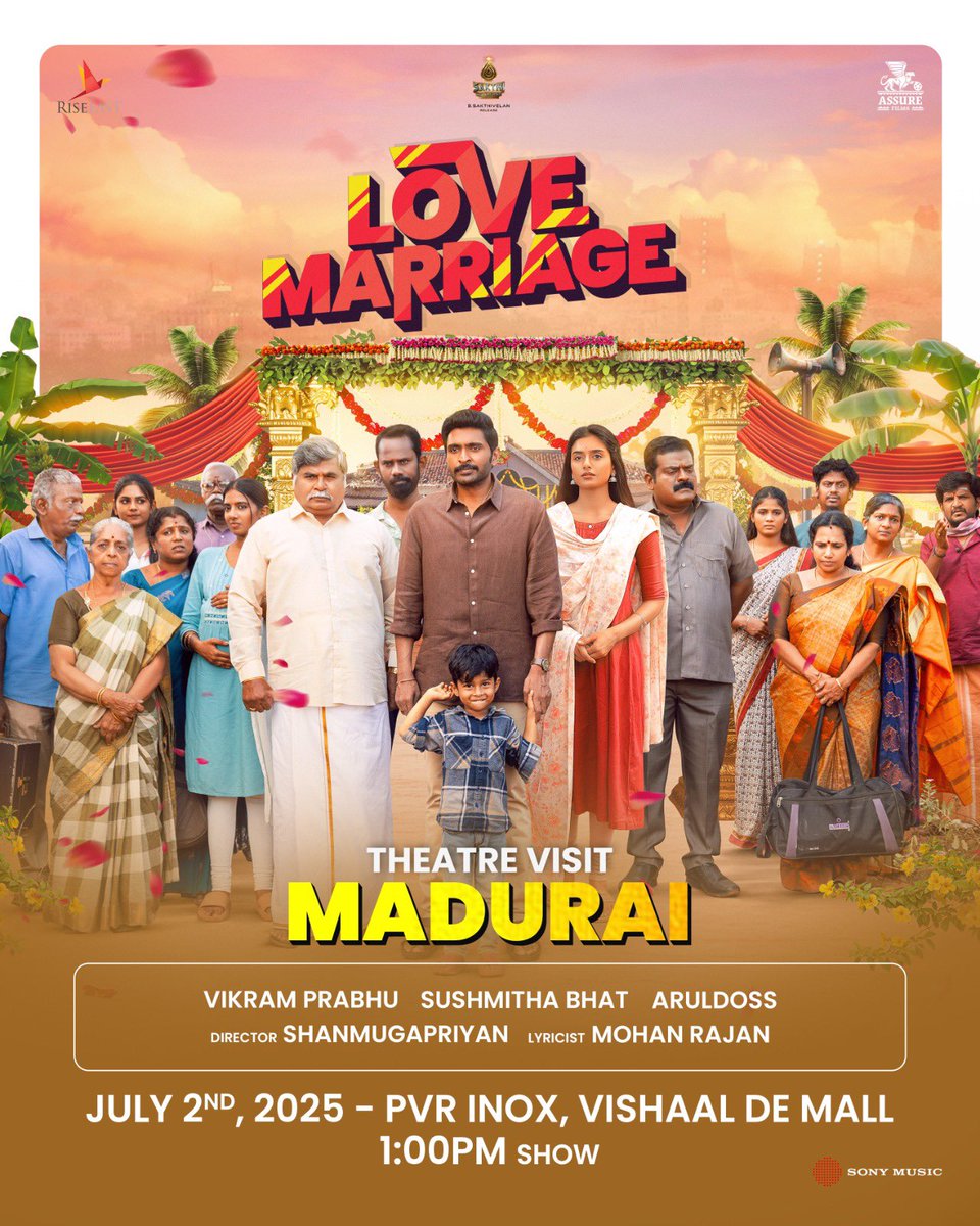 Ftdigitalmedia's tweet photo. Get ready #Madurains !! 🤩🤩 
#LoveMarriage Team come to meet #madurai people’s!! 

@shanmuga__priyan 
@rseanroldan 
@iamvikramprabhu @sush_bhat
@Lyricist_Mohan https://t.co/fWU6s6td1x