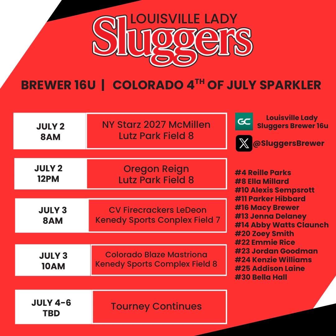 Alexis Sempsrott (@alexissempsrott) on Twitter photo Gonna be a great week of ball!! To any college coaches out in Colorado me and my team would greatly appreciate your time! <a href="/EKU_Softball/">EKU Softball</a> <a href="/mzerkleee/">Morgan Zerkle</a> <a href="/UKCoachLawson/">Rachel Lawson</a> <a href="/CoachPena_BSU/">Helen Peña</a> <a href="/EIU_Softball/">Eastern Illinois Softball</a> <a href="/AppStateSB/">App State Softball</a> <a href="/CoachJexx_RMU/">Coach Jexx</a> <a href="/kiley_goff16/">Kiley</a> <a href="/SluggersBrewer/">Louisville Lady Sluggers Brewer 16U</a> Gonna be a great week of ball!! To any college coaches out in Colorado me and my team would greatly appreciate your time! <a href="/EKU_Softball/">EKU Softball</a> <a href="/mzerkleee/">Morgan Zerkle</a> <a href="/UKCoachLawson/">Rachel Lawson</a> <a href="/CoachPena_BSU/">Helen Peña</a> <a href="/EIU_Softball/">Eastern Illinois Softball</a> <a href="/AppStateSB/">App State Softball</a> <a href="/CoachJexx_RMU/">Coach Jexx</a> <a href="/kiley_goff16/">Kiley</a> <a href="/SluggersBrewer/">Louisville Lady Sluggers Brewer 16U</a>