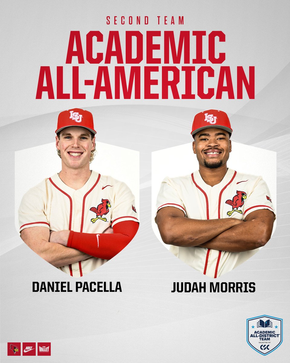 RedbirdBaseball's tweet image. 𝗖𝗦𝗖 𝗔𝗰𝗮𝗱𝗲𝗺𝗶𝗰 𝗔𝗹𝗹-𝗔𝗺𝗲𝗿𝗶𝗰𝗮 𝗦𝗲𝗰𝗼𝗻𝗱 𝗧𝗲𝗮𝗺📚⚾
Congrats to Daniel Pacella & Judah Morris!