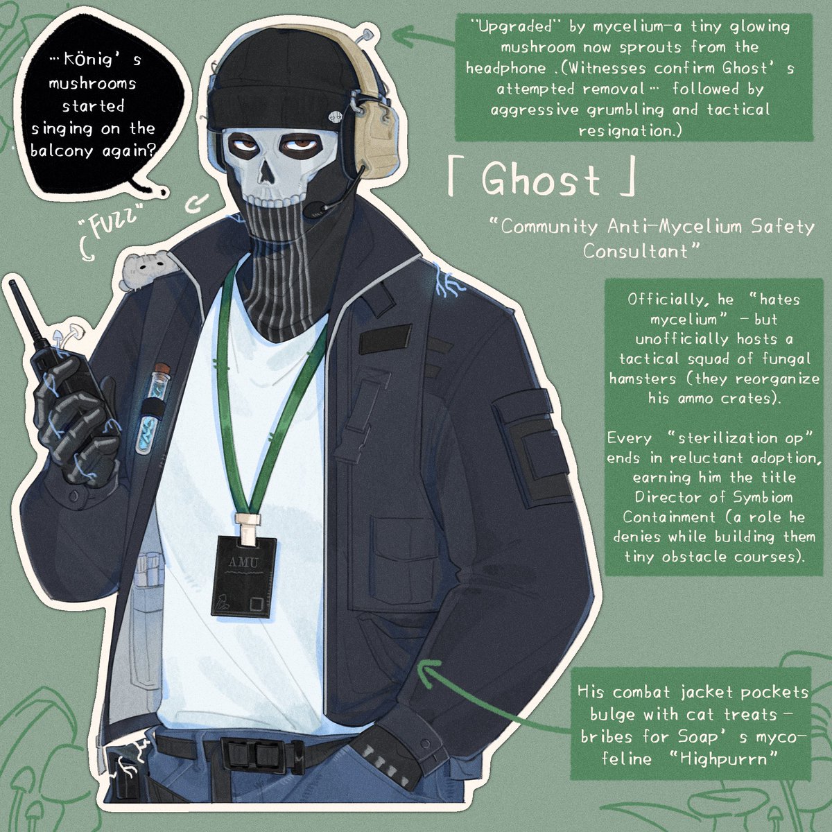 _MIRAGEXD's tweet image. I saw the comments about want to see Ghost in 🍄au, so here it is:D

#Ghost #cod