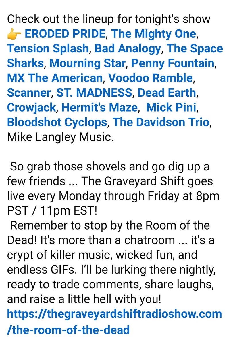 On tonight's The Graveyard Shift Triple Shot Tuesday. Live at 0am Argentina 👇