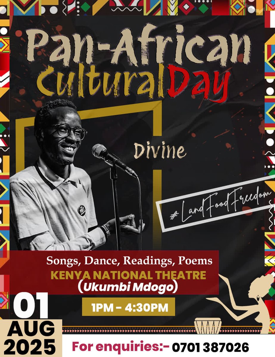 Catch <a href="/poetpioneer/">Divine Poet</a> with the soothing lines at the Pan African Cultural Day on 1st August 2025,Ukumbi Mdogo,Kenya National Theater.