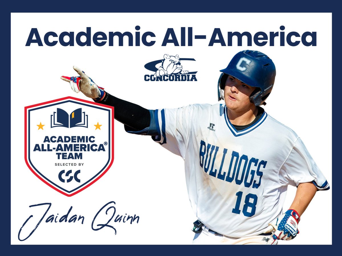 ⭐ CSC Academic All-American ⭐
➡️ Second Team

⚾ Jaidan Quinn | Bonner Springs, KS

🔗 cune.edu/athletics/team…