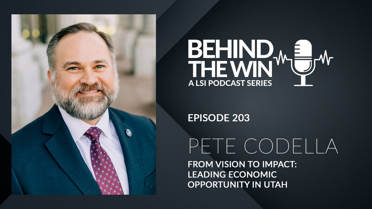 For my work (a managing director <a href="/BusinessUtah/">Utah Governor's Office of Economic Opportunity</a>), I visited with Sarah Bertagnolli, president and CEO of <a href="/LSIwins/">LSI</a>, on the company's 'Behind the Win' podcast about economic development in Utah. Here's the 40m interview: youtu.be/94p32s_YQ4w