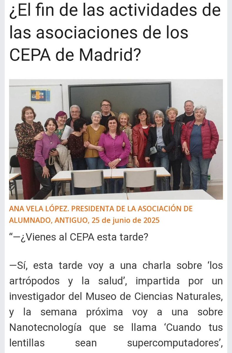 Alicia_Torija_L's tweet photo. Las asociaciones de los #CEPA vienen realizando una labor imprescindible social, cultural y democrática.
Al consejero @EVicianaDuro se ve que le molestan y quiere imponer una normativa que hace imposible que continúen con su labor.
Desde que tuvimos conocimiento del tema hemos registrado varias preguntas parlamentarias para pedir explicaciones.
Desde @MasMadrid__ todo nuestro apoyo 💪 para revertir la situación.